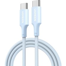 Hakay Ugreen Usb-C 100W 5A Qc Pd Örgülü Hızlı Şarj Kablosu, 1 Metre, Mavi, 65253