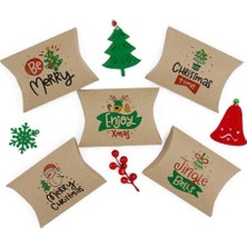 Hakay Repro Design 11X15 Yılbaşı Temalı Yastık Model Hediye Kutusu (5'li Set) - Model-1