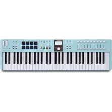Hakay Arturia – Keylab Essential 61 Mk3 | Müzik Prodüksiyonu Için Mıdı Kontrolcü, Kapsamlı Yazılım Paketi, 61-Tuş, 9 Encoder, 9 Fader, 1 Modülasyon Tekerleği, 1 Pitch Bend Tekerleği, 8 Pad - Aquamarin