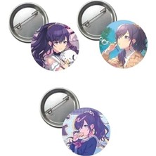 Hakay Hatsune Miku Pjsekai Project Sekai Colorful Anime Buton Rozet 3 Adet 37MM Asahina Mafuyu