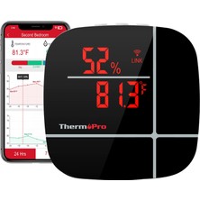 Hakay Thermopro TP90 Wifi Akıllı Iç Mekan Termometre ve Nem Ölçer, Sınırsız Menzilli Telefon Kontrollü ve Alexa Uyumlu Higrometre