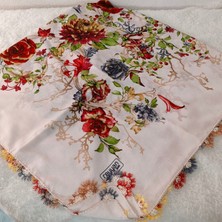 Hoaryage Reyhan El Emeği Iğne Oyası Yazma , Fular ,yemeni, Mevlit Örtüsü , Baş Örtüsü 4 Kenarı Oyalı %100 Pamuk 100*100CM
