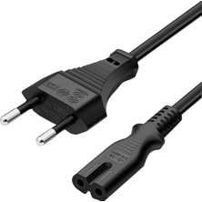 Hakay Milnotech 1m Güç Kablosu, Euro Güç Kablosu Fiş Şekil 8 Güç Kablosu Samsung Philips Lg Sony Tv, Ps4, Ps5, Xbox, Pc Monitör, Dvd, Yazıcı Için