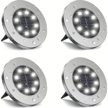 Hakay Mr 8 Ledli Solar Güneş Enerjili Beyaz Işık Su Geçirmez Bahçe Dekor Aydınlatma Lambası Bahçe Lambaları, Paslanmaz Çelik, Solar Lambalar, Su Geçirmez, Dış Mekan, Bahçe, Teras, Çim, Avlu, Yürüme Yolu (4)