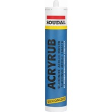 Hakay Soudal Acryrub Siliconized Akrilik Mastik – Antrasit Gri | Boyanabilir & Silikonlu Derz Dolgu | Iç Cephe Sızdırmazlık ve Tamir Silikonu