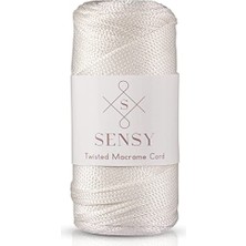 Hakay 2 mm - 200 gr Polyester Makrome Ipi Ekru 230 M Polyester Makrome Ip Supla Ip ve Çanta Ipliği