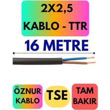 Hakay Öznur 2x2,5 Ttr Kablo, 16 Metre, Siyah
