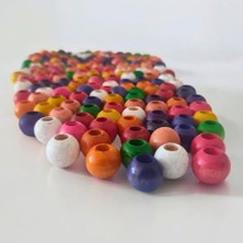 Hakay 14 mm Karışık Renkli Ahşap Boncuk 200 gr (± 240 Adet)