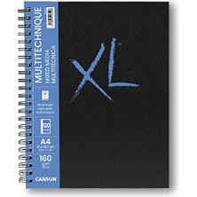 Hakay Xl Kağıt, Dokulu, Karışık Medya, 160 G/m², A4, Orta Tanecikli, Spiral Blok, Uzun Sayfa, 60 Beyaz Yaprak, Profesyonel Sanatçılar ve Öğrenciler Için Ideal