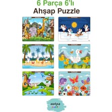 Hakay Çocuklar Için Eğitici ve Öğretici Ahşap 6 Parça 13X17 Renkli Puzzle 6'lı SET-606, 8692016027168