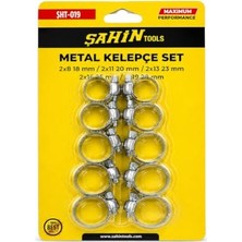 Hakay Dordoi Şahin 10 Parça Metal Kelepçe Seti Paslanmaz Hortum Kelepçesi 18-27 mm Ayarlanabilir Sıkma Kelepçesi SHT-019