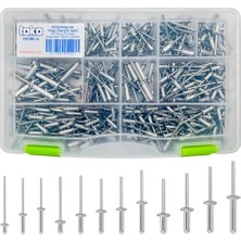 Hakay Hobi-4 Alüminyum Pop Perçin Seti 411 Parça 13 Çeşit Organizer Takım Çantalı