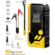 Hakay Auhma A8844 Akü Takviye Cihazı & Hava Kompresörü - 10000MAH Powerbank, 150 Psı, 1000A Peak, LED Fener