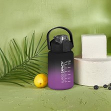 Hakay - Briella 1000 ml Pipetli Motivasyon Matara (Mor - Siyah)