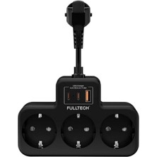 Hakay Akım Korumalı Priz, Duvar Priz Çoğaltıcı, 3x Priz Soketi, 2x Type-C Girişi, 1x USB Girişi, Çocuk Korumalı ve Isıya Dayanıklı Yapı, Aşırı Gerilim Koruyucu, 16A/3680W (Kablosuz) (Siyah)