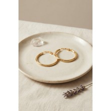 Oghamay 316L Çelik Gold Renk 28 mm Halka Küpe