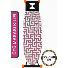 Asev Home Keçeli Ütü Masası Kılıfı 55X140 cm Ipli Masaya Göre Ayarlanabilir Labirent