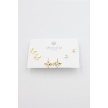Royaleks Çoklu Set Küpe - Altın