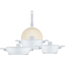 Aesco Jumbo Swiss Crystal Light Grey 7 Parça Tencere Seti