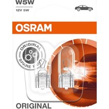 Hakay Osram Orijinal W5 W Halojen, Konum ve Plakası Işığı Double Blister Beyaz 2825-02B