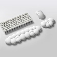 Hakay Klasse Cloud Klavye ve Mouse Bilek Destek Seti, Bulut Ergopad, Kaymaz Tabanlı, Nefes Alan Kumaş, Ağrı Önleyici (Bilek Desteği Seti, Beyaz)