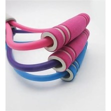 Hakay Slipt Egzersiz Spor Pilates Yumuşak Sünger Saplı Direnç Lastiği, Mor