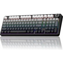Aesco Aula F99 Pro 3 Modlu Rgb Hot Swap Mekanik Nimbus V3 Switch Kablosuz Makrolu Klavye Gradyan Gri