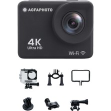 Aesco Agfaphoto Realimove AC9000-30 Su Geçirmez Dijital Eylem Kamera (Gerçek 4K Eıs Anti-Shake, 170 Â ° Açı, 2.0 Inç LCD Ekran, 18 Zubehörteile, Wlan) Siyah M