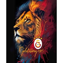 Frefly Store Sayılarla Boyama Numaralı Tuval Seti Fırça Boya Dahil 40X50CM - Aslan Cimbom