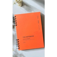 Hakay Fark Tanıtım Spiralli 80 Yaprak Kareli A5 Defter, Not Defteri, Okul Defteri, 4 Farklı Renk Seçeneği (04 Orange Coral)