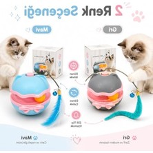 Frefly Store Etkileşimli Devrilmez Kedi Oyuncağı, Dönen Gövde ve Tüy Çubuklarıyla
