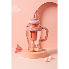 Hakay Süzgeç Hazneli Pipetli Suluk 1300 ml – Meyve Aromalı Su Şişesi (Pembe)