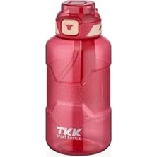 Hakay Tkk 1500ML Pipetli/pipetsiz Kullanıma Uygun Taşıma Askılı Sports Tritan Su Matarası (Pembe)