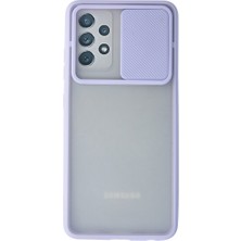 Sercinyo Ramos Galaxy A72 Kılıf Palm Buzlu Kamera Sürgülü Silikon - Lila