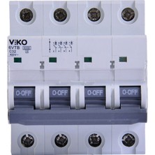 Aesco Viko 6VTB-4C32 Otomatik Sigorta 6ka C Tipi 4 Kutup 32A