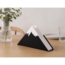 Aesco Dağ Siluetli Dekoratif Peçetelik, Siyah, Metal, 21 x 4 x 8 Cm, Masa Üstü Kullanım | Pla 3D Baskı
