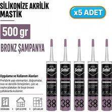 Selsil Arge Toptan Silikonize Akrilik Mastik Bronz Şampanya 500 gr 5 Adet