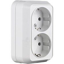 Frefly Store Ikili Topraklı Priz, Sıva Üstü Kullanım Için Beyaz Renk, Güvenli Elektrik Bağlantısı