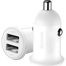 Hakay Baseus Grain Pro 4.8A Araç Şarjı Beyaz