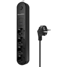 Hakay Showmax Serisi SH-4625 4lü 2m 10A 2500W 2xusb 1xtype-C Akım Korumalı Priz (4 Lü 2xusb 1x Type-C Çıkışlı)