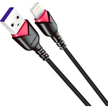 Hakay C93 2.0 Mah Iph 1 mt Gül Desenli Kablo Araç Şarjı, Siyah