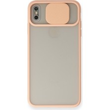 Sercinyo Ramos iPhone Xs Max Kılıf Palm Buzlu Kamera Sürgülü Silikon - Pembe