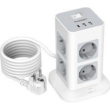 Frefly Store Çok Amaçlı Soket Stripi, 16A 3600W, 2m Uzantı Kablosu ile