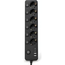 Frefly Store 6'lı Akım Korumalı Priz, 3680W 16A Güç ile Çocuk Korumalı Tasarım