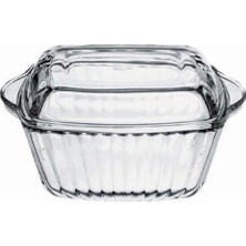 Aesco Borcam Cam Kapaklı Cam Kase, Köşeli, 1150 Cc, D: 20,4 cm Paşabahçe