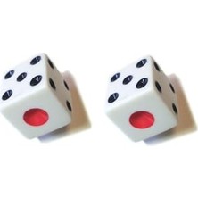 Aesco Star Kırmızı Noktali Tavla Zarı, 8,5 mm x 8,5 Mm, 1 Çift