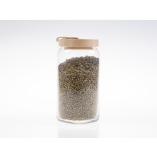 Aesco Bivium Bambu Kapaklı Hava Geçirmez Cam Kavanoz, Saklama Kabı, Makarna, Kuruyemiş, Bakliyat, Erzak Kavanozu (1 Adet, 1200 Ml)
