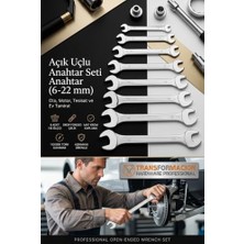 Frefly Store Açık Uçlu Anahtar Seti - Iki Ağızlı Anahtar - Iki Ucu Açık Vanadium Çelik Anahtar 8 Li Set 721779