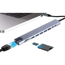 Aesco Coverzone Type C Hub, 10 In 1 4 Adet 3.0 USB Çoklayıcı,4k HDMI Bağlantısı,sd Tf Kart OKUYUCU,RJ45 Ethernet,2 Adet USB C Pc Bağlantı Girişli Adaptörü Macbook ile Uyumlu ZR795