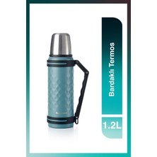 Frefly Store Tupperware Bardaklı Termos 1.2l Yeşil